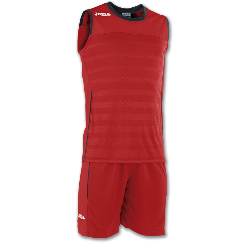 SET SPACE 2 S/Less Shirt+Shorts - Red-Black