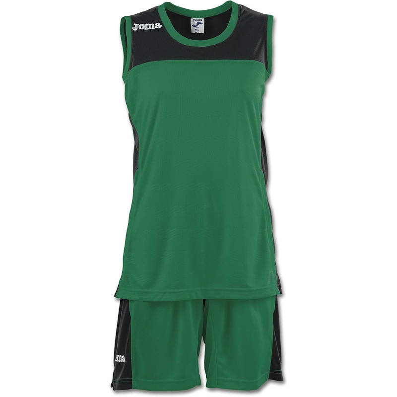 SET SPACE 2 WOMAN S/Less Shirt+Shorts - Green-Black