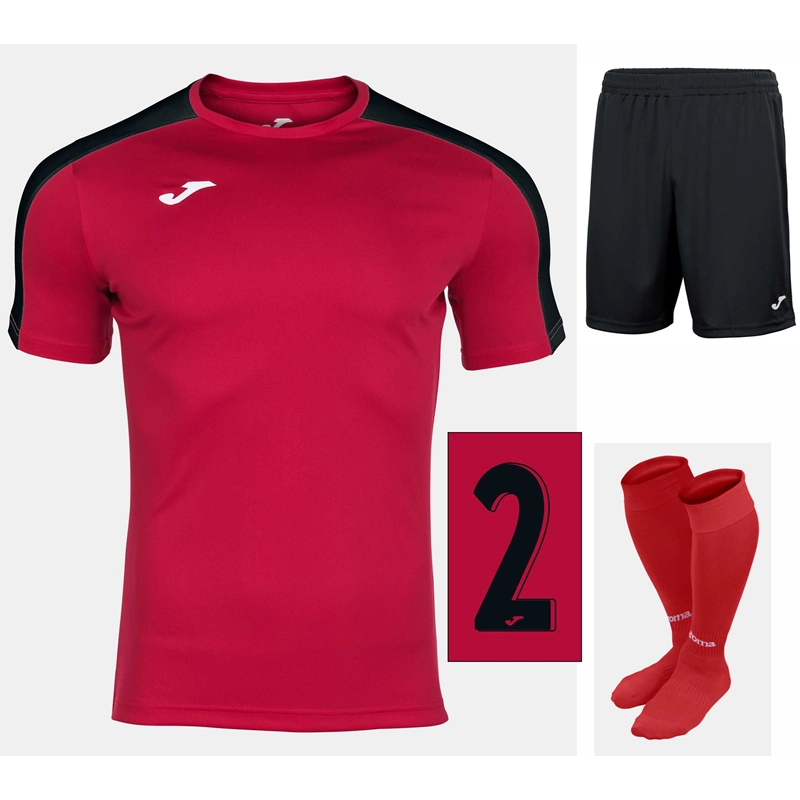 Older Kids Numbered Full Player Kit - Red-Black