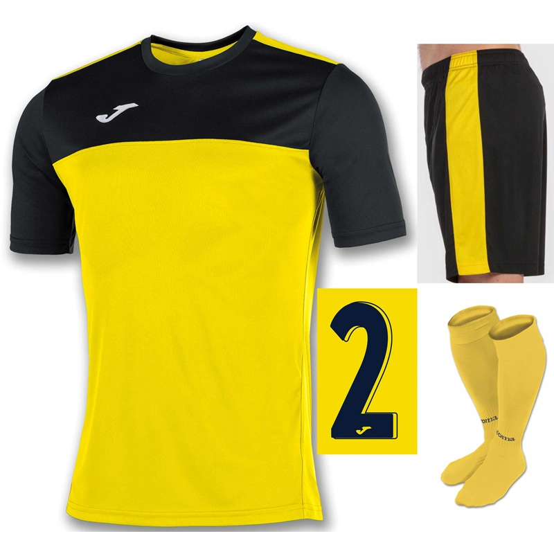 Older Kids Numbered Full Player Kit #12 - Yellow/Black