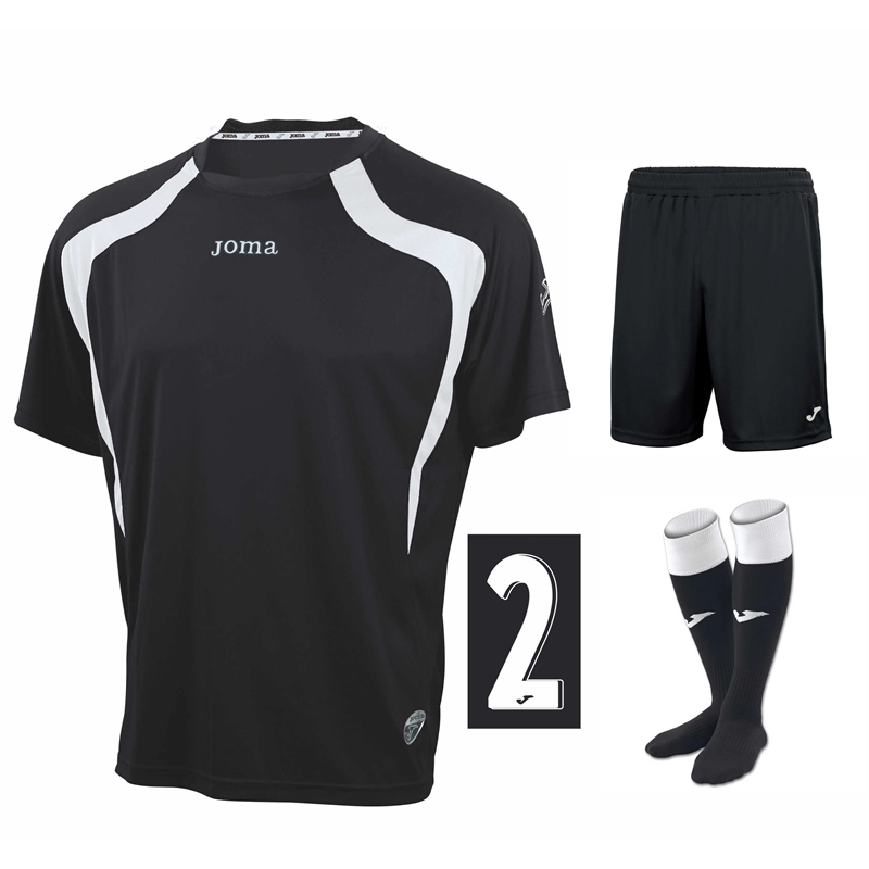Pre-teens Numbered Full Player Kit - Black-White