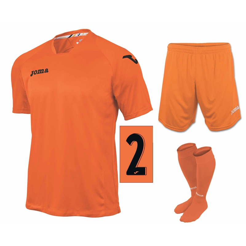 Older Kids Numbered Full Player Kit #3 - Orange-Black