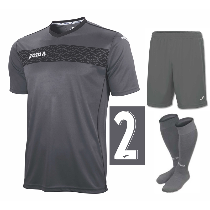Older Kids Numbered Full Player Kit #14 - Dark Grey